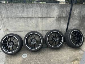 エンケイ ＲＳＭ９１８インチ　８Ｊ＋４８　ネオバ２２５－４０Ｒ１８ＰＣＤ１００　ＢＬ５ＢＰ５レガシィへネオバ新品から約３０００キロ