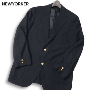 NEWYORKER ニューヨーカー 通年 背抜き★ 金ボタン ブレザー テーラード ジャケット 紺ブレ Sz.98A8　メンズ ネイビー　I4T03728_B#O