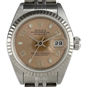 ロレックス ROLEX デイトジャスト 飛びアラビア 79174 腕時計 SS WG 自動巻き ピンク レディース 【中古】