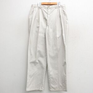 W36/古着 パンツ メンズ コットン 薄ベージュ カーキ 24nov13 中古 ボトムス ロング