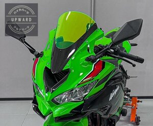 ◆送料全国一律◆Kawasaki ZX-25R/ZX-4R/ZX-4RR用カーボン製フロントスクリーン（グリーン） NINJA ZX ウィンドシールド ニンジャ カワサキ