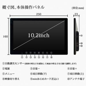 ヘッドレスト ブラケット 付き 10.2インチ オンダッシュ モニター HDMI入力 USB スマホ 充電 スピーカー内蔵 薄型 リアモニター