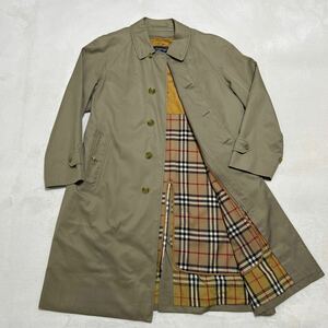 1円〜BURBERRY バーバリーズ　ステンカラーロングコート ノバチェック アウター Lサイズ