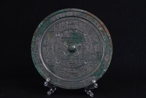 中国 古美術品 銅鏡 古鏡 時代物 骨董品 銅製 古銅 置物 古美術 直径19.8cm