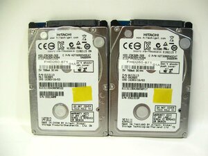 ▽HITACHI Travelstar HTE543232A7A384 320GB SATA 5400rpm 2.5型 8MB 2台 中古 日立