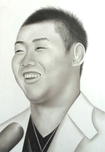 〇色鉛筆画・宅配８０サイズ・人物画 スポーツ選手 野球選手 (270×380) 絵画 松坂大輔 元ｗｂｃ選手 甲子園球児