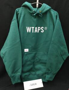 [タグ付・未使用] WTAPS SIGN LOGO HOODIE ダブルタップス サイン ロゴ フーディ サイズ3 グリーン 緑 24SS 241ATDT-CSM02 店舗受取可