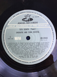 LP Tito Schipa Operatic And Song Recital GR2048 ANGEL /00260