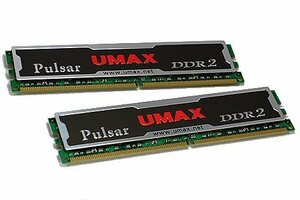 【中古】UMAX DDR2-800(1GB*2)128*8Dualset DDR2-800 2枚組 デスクトップ用 240pin U-DIMM Pulsar DCSSDDR2-2GB-800