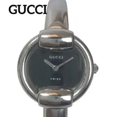 201-8綺麗 GUCCI グッチ 1400L 腕時計 稼働 ブラック バングル