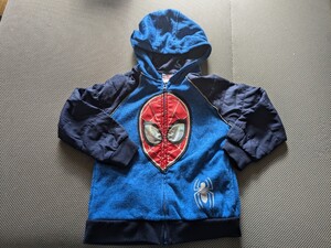 キッズ ジップアップ パーカー　 裏起毛　スパイダーマン　コストコ