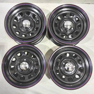 デイトナ ブラック 15-7.0J 5H114.3 ＋19 JOYROAD SRS SPORTS 195/65R15 ホワイトレター 特価品！ 01-0015