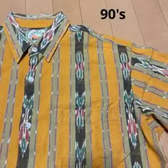 90s SUDBURY エスニック 総柄 ヴィンテージ 長袖シャツ