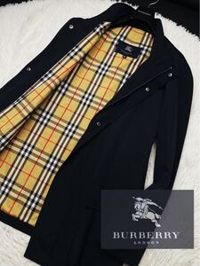 f15綺麗希少！USA製◎極暖の雨風に大活躍定価15万●BURBERRY LONDON●ジップアップ　フィールドジャケットバーバリーコート メンズ L.