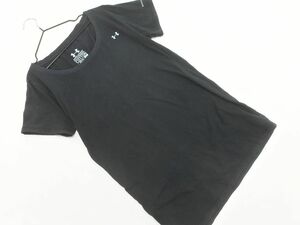 ネコポスOK UNDER ARMOUR アンダーアーマー ワンポイント Tシャツ sizeLG/黒 ■◆ ☆ egb0 レディース