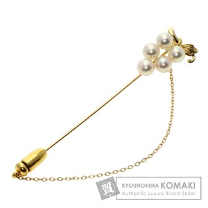 MIKIMOTO ミキモト 葡萄モチーフ パール 真珠 ブローチ K14イエローゴールド レディース 中古