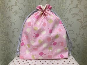 巾着袋 巾着　昭和レトロ　レトロ　かに　パステル　ハンドメイド ミニ巾着 drawstring bag handcrafted マチあり