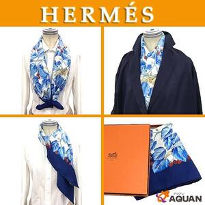 セール HERMES エルメス カレ90 スカーフ L’ARBRE de SOIE 絹の木 シルク 美品 aq7139