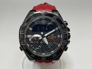 新品 CASIO エディフィス 20周年記念 ホンダレーシング限定モデル クォーツ腕時計 ブラック ECB-10HR-1AJR レザーバンド メンズ 質セブン