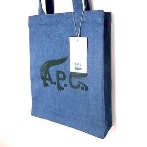 A.P.C .× LACOSTEラコステ TOTEトートバッグ ライトインディゴブルー