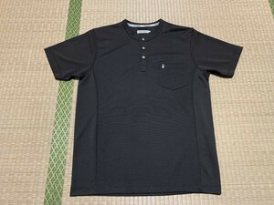 Hush Puppies/ハッシュパピー 半袖ボタンTシャツ　M　ポリエステル生地