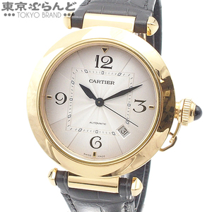 101729618 カルティエ CARTIER パシャ ドゥ カルティエ WGPA0007 シルバー K18YG アリゲーター 腕時計 メンズ 自動巻 仕上済