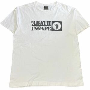 90s A BATHING APE 半袖 Tシャツ ホワイト XL ロゴ アベイシング エイプ PUBLIC ENEMY パブリックエネミー パロディ ヴィンテージ