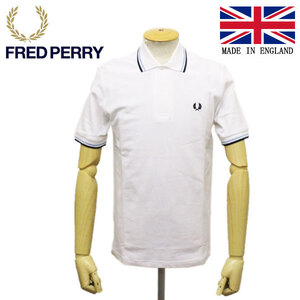 FRED PERRY (フレッドペリー) M12N TWIN TIPPED FP SHIRT ライン入りポロシャツ イングランド製 FP390 300WHITE / ICE / NAVY 44