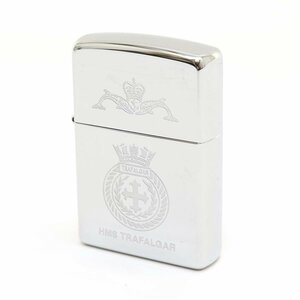 ◆513489 未使用品 ZIPPO ジッポー オイルライター HMS TRAFALGAR 英国海軍 軍艦 2005年製 メンズ シルバー