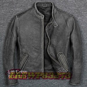 新品 ヴィンテージ レザージャケット 牛革 ライダースジャケット Ｍ～4XL サイズ選択可 ブラウン バイクジャケット本革