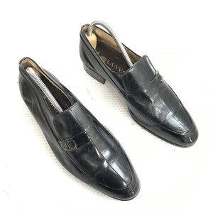 ランバン/LANVIN☆本革/レザースリッポン/ローファー【size:24.5EE/黒/black】ビジネス/ドレスシューズ/Leather/Dress shoes◇bD-029