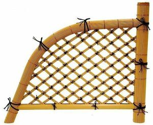 仕切垣 人工竹光悦寺垣（イエロー）W(幅)1800mm×H(高さ)1180mm 送料無料 仕切り 目隠し