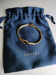 美品 アガタ AGATHA ブレスレット ゴールドカラー バングル