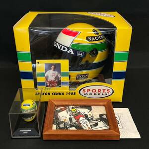 BJd150R 80 箱付き含 アイルトン・セナ 3点 まとめ F1 SPORTS MODELS 1/2 ミニヘルメット1988/ヘルメット 1/8 1994/木版画 Ayrton Senna