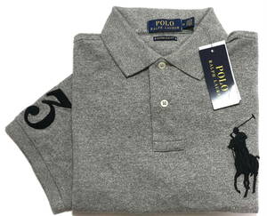 【新品】ラルフローレン ■ 鹿の子ポロシャツ ■ L ■ ビッグポニー グレーヘザー POLO RALPH LAUREN 正規品