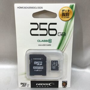 【未使用品/TO】HIDISC ハイディスク micro SDカード SDアダプタ付 256GB HDMCSDX256GCL10DS UHS-Ⅰ対応 磁器研究所　MZ1230/0008-3