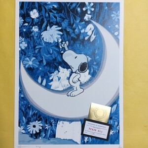 DEATH NYC 世界限定100枚 アートポスター　スヌーピー　SNOOPY　MOON　月　幻想　花　Flower　 トム エバハート　 現代アート PEANUTS