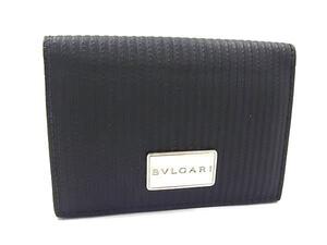 1円 BVLGARI ブルガリ PVC カードケース カード入れ 名刺入れ 定期入れ メンズ レディース ブラック系 FL2577