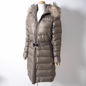 3-DA369 モンクレール MONCLER NANTESFUR ラクーンファー ダウンコート ブラウン 0 正規品 レディース