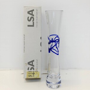 新品　4.紺色　LSA international　フラワーベース　花瓶　ハンドメイド　ガラス　ブルー　Izzi Vase 27cm　ポーランド製　G901-27