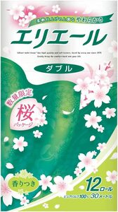 エリエール トイレットペーパー 30m×12ロール ダブル パルプ100% リラックス感のある香り ＜桜デザイン＞