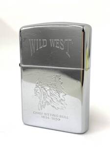 A2756◇ 1円～！ ZIPPO ジッポー ライター WILD WEST シッティング・ブル シルバー インディアン 1990年 オイルライター 喫煙具 着火確認済