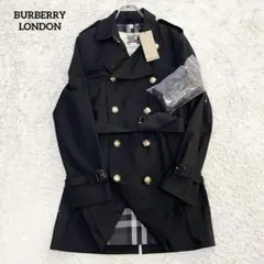 新品 BURBERRY LONDON チェック柄 ナポレオンコート 金ボタン