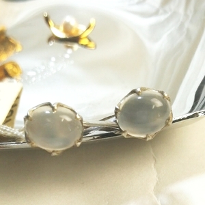 上級ムーンストーンイヤリング ピアス 日本企画 全長16mm moonstone 8.2mmシルバー925 sterling silver 新品 未使用 耳に穴のない方も可能