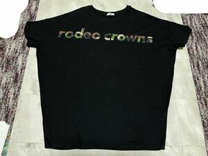 ロデオクラウンズワイドボウル RODEO CROWNS WIDE BOWL RCWB 　BIGTシャツ カットソー ラウンドネック 半袖 ロゴ刺繍　黒　フリー