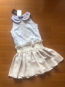 新品タグ付き●MONNALISA ワンピース モナリザ イタリア高級子供服 イタリア製 レース フリル お嬢様●7歳 8歳 120 130