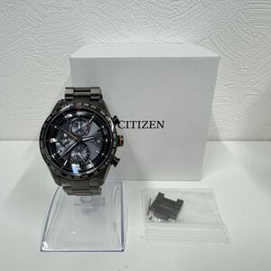 美品 CITIZEN シチズン ATTESA アテッサ H800-T025871 AT8185-62E ACT LINE エコドライブ ソーラー電波 メンズ ブラックチタン 軽量