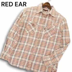 RED EAR レッドイヤー ポールスミス 通年 ロゴ釦 長袖 ウエスタン チェック シャツ Sz.L　メンズ 日本製　C4T07337_8#C