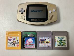 ★ Nintendo ニンテンドー GAME BOY ADVANCE ゲームボーイアドバンス ゴールド AGB-001 通電/ソフトの起動確認のみ 現状品 0.3kg