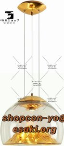 クラシック クリエイティブ ペンダント ライト 山形クリア ガラス シェード - シーリング ハンギング ランプ - 12 W LED (ゴールド)